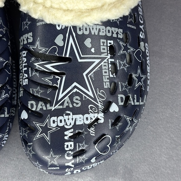 🔥🔥🔥Dallas Cowboys Navy and White Fleece-Lined Clogs Size: XL 11-12 Unisex🔥🔥🔥 - Picture 7 of 8